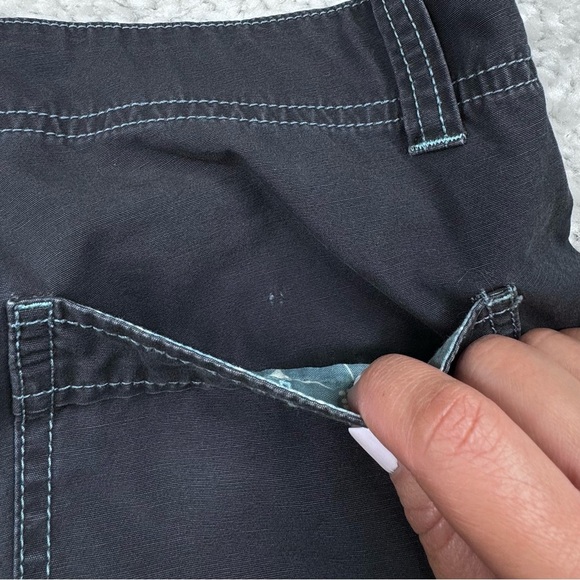 Boden Cotton Pants with Floral Flower Rolled Cuffs. Contrast Stitch. 14R - Picture 7 of 16